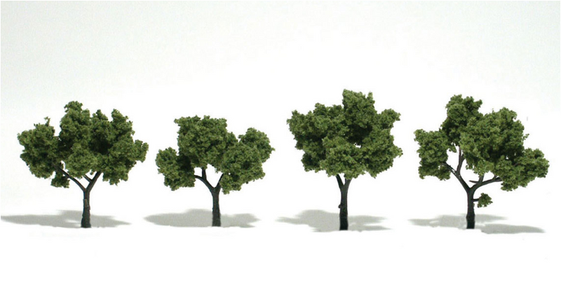 Woodland Scenics 1503 Ready Made Lt Green Trees 2'-3' (4 Pack)