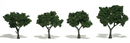 Woodland Scenics 1504 Ready Made Med Green Trees 3'-4' 4pk