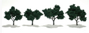 Woodland Scenics 1505 Ready Made Dk Green Trees 2'-3' 4pk