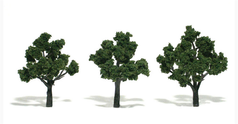Woodland Scenics 1507 Ready Made Med Green Trees 3'-4' 3pk