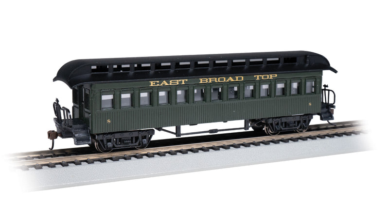 Bachmann 15108 Old Time Wood Coach with Round-End Clerestory Roof - Ready to Run -- East Broad Top (green, gray), HO