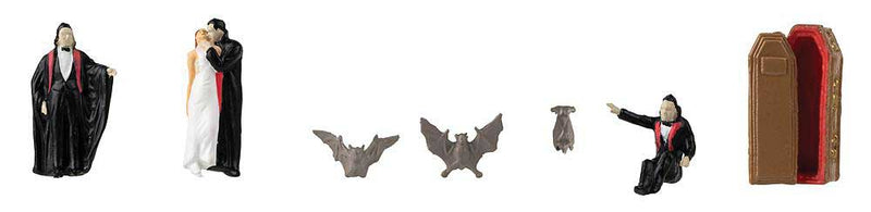 Faller Gmbh 151632 Count Dracula Figure Set -- Figures, Bats, Coffin, HO Scale