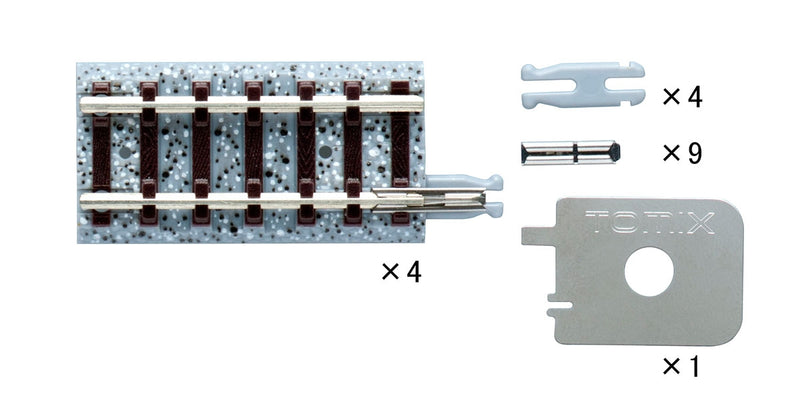 TomyTec Co LTD 1529 S35 Fine Track to Conventional Code 80 Adapter (Joint) Track w/Wooden Ties -- 1-3/8" 35mm pkg(4), N Scale