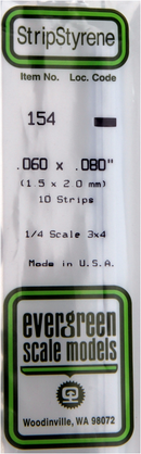 Evergreen Scale 154 .060 X .080 STRIPS