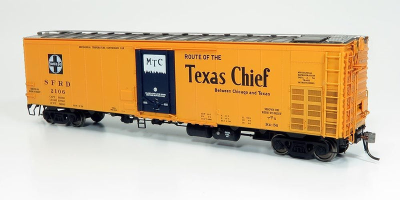 Rapido 156003A Santa Fe RR-56 Mechanical Reefer: Texas Chief Slogan - Single Car- random car