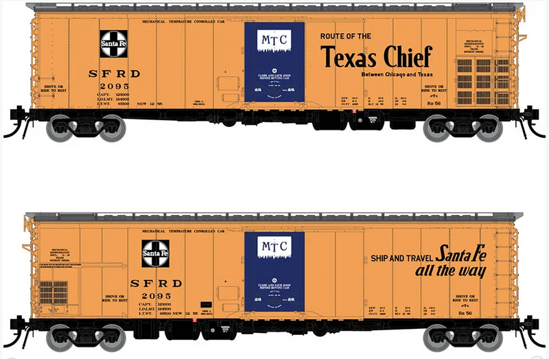 Rapido 156003A Santa Fe RR-56 Mechanical Reefer: Texas Chief Slogan - Single Car- random car