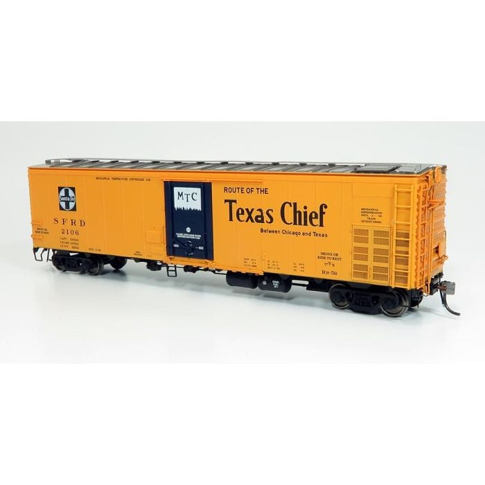 Rapido 156003 Santa Fe RR-56 Mechanical Reefer: Texas Chief Slogan - 4-Pack Car Numbers: