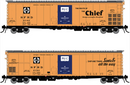 Rapido 156004 Santa Fe RR-56 Mechanical Reefer: Chief Slogan - 4-Pack Car Numbers: