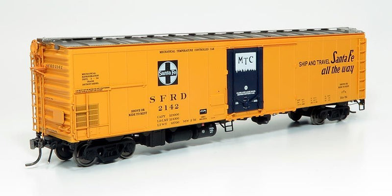 Rapido 156004 Santa Fe RR-56 Mechanical Reefer: Chief Slogan - 4-Pack Car Numbers: