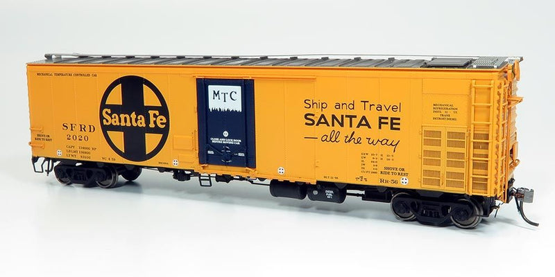 Rapido 156006A Santa Fe RR-56 Mechanical Reefer: Santa Fe All The Way Slogan - Single Car- random car