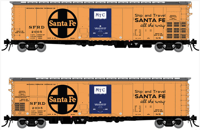 Rapido 156006A Santa Fe RR-56 Mechanical Reefer: Santa Fe All The Way Slogan - Single Car- random car