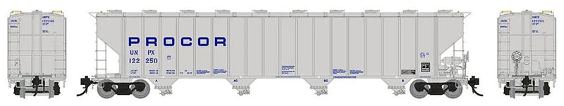 Rapido 157001 Procor 5820 Covered Hopper: UNPX - Procor Blue Stencil: 6-Pack Car numbers: 122250, 122449, 122459, 122696, 122913, 123307, HO