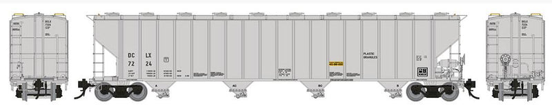 Rapido157008 Procor 5820 Covered Hopper: DCLX (Dow Chemical): 6-Pack Car numbers: 7194, 7204, 7208, 7214, 7219, 7224, HO