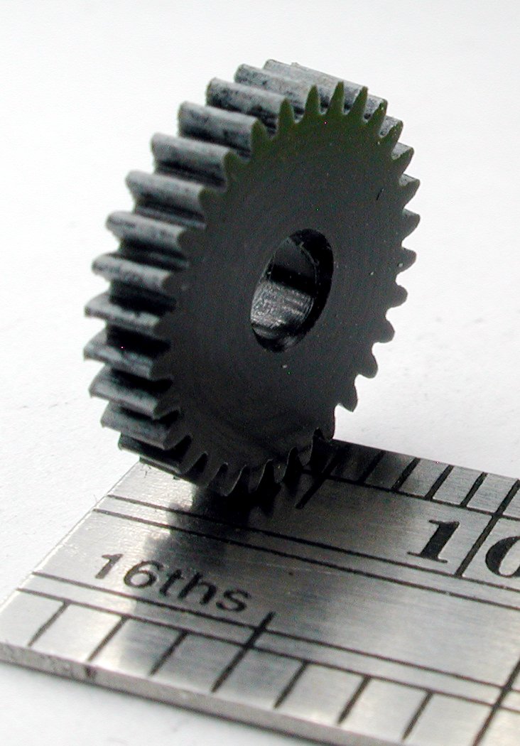 Northwest Short Line 15730-6 Reverse Worm Gear - Delrin(R) 3.0mm Bore (.118") -- 30 Teeth, 0.444 Outside Diameter, All Scales