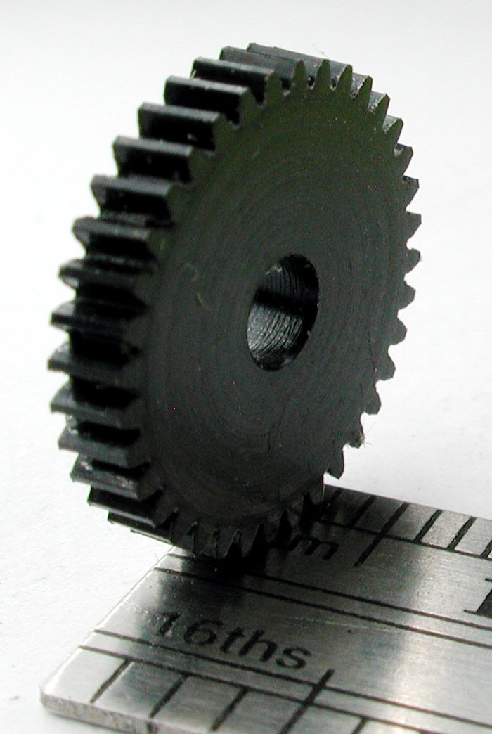 Northwest Short Line 15736-6 Reverse Worm Gear - Delrin(R) 3.0mm Bore (.118") -- 36 Teeth, 0.527 Outside Diameter, All Scales