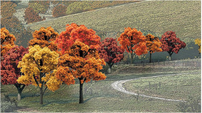 Woodland Scenics 1576 Ready Made Fall Trees 2'-3' 23pk