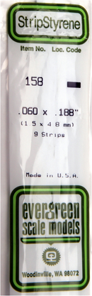 Evergreen Scale 158 .060 X .188 STRIPS