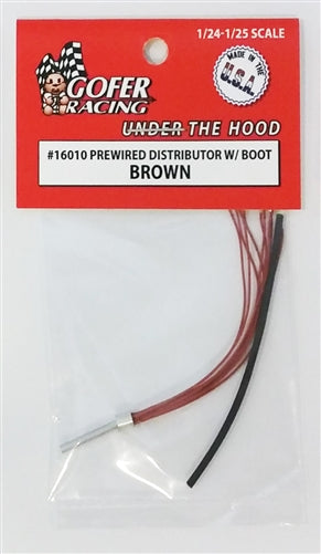 Gofer Racing 16010 Prewired distributor brown plug wires with black boot , 1:24 & 1:25 Scales