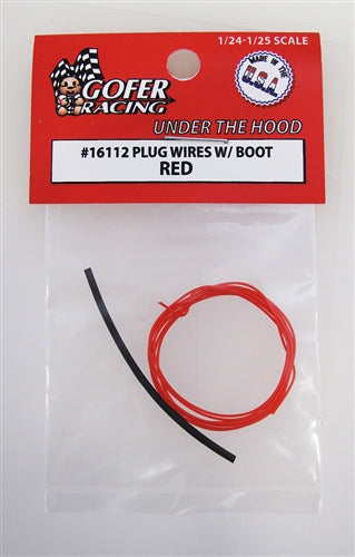 Gofer Racing 16112 Plug Wires With Boot - Red , 1:24 & 1:25 Scales