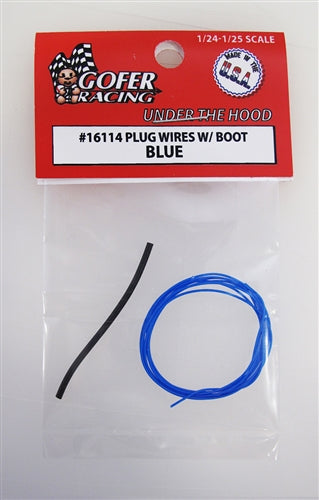 Gofer Racing 16114 Plug Wires With Boot - Blue , 1:24 & 1:25 Scales