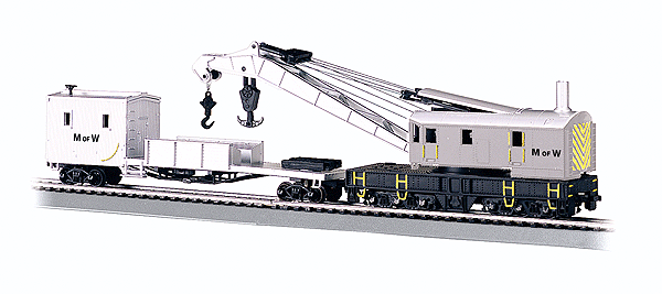 Bachmann 16138 Maintenance of Way, 250-Ton Steam Crane & Boom Tender, HO