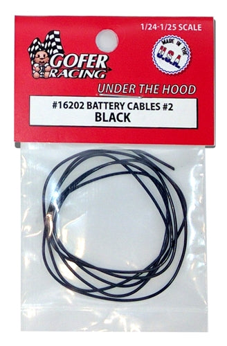 Gofer Racing 16202 Battery Cables Black , 1:24 & 1:25 Scales