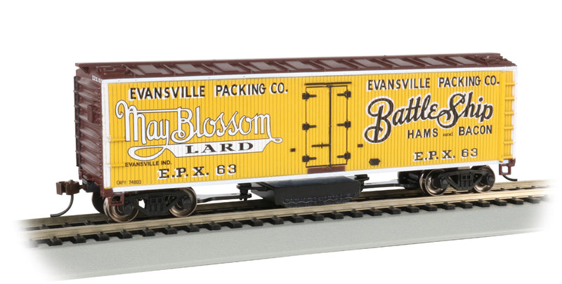 Bachmann 16332 Evansville Packing - Track Cleaning 40' Wood-Side Reefer, HO Scale