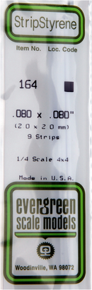 Evergreen Scale 164 .080 X .080 STRIPS