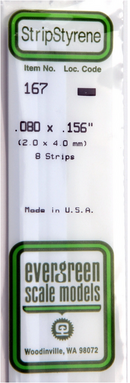 Evergreen Scale 167 .080 X .156 STRIPS
