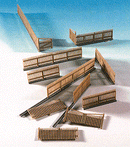 Wood Fence -- Brown 33-5/8 84cm, HO