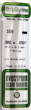 Evergreen Scale 169 .080 X .250 STRIPS