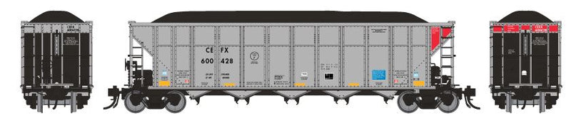 Rapido HO AutoFlood III RD Coal Hopper: CEFX, Detail Variations: 6-pack includes the following numbers, all individually packaged: #600600 #600612 #600626 #600644 #600568 #600673