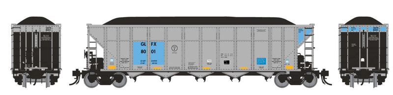 Rapido HO AutoFlood III RD Coal Hopper: GLFX, Detail Variations: 6-pack includes the following numbers, all individually packaged: #8099 #8103 #8109 #8116 #8121 #8125