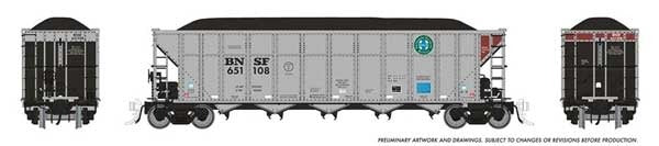 PREORDER Rapido 169042 HO AutoFlood III Rapid Discharge Coal Hopper 6-Pack - Ready to Run -- BNSF Railway Set