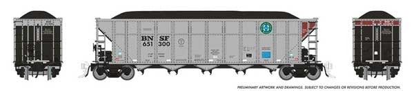 PREORDER Rapido 169044 HO AutoFlood III Rapid Discharge Coal Hopper 6-Pack - Ready to Run -- BNSF Railway Set
