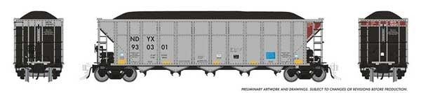 PREORDER Rapido 169053 HO AutoFlood III Rapid Discharge Coal Hopper w/Load 6-Pack - Ready to Run -- First Union Rail NDYX Set