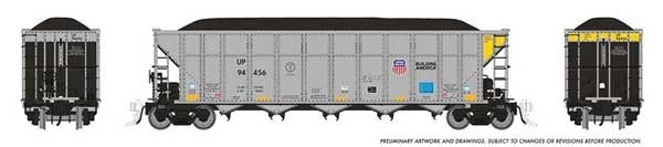 PREORDER Rapido 169061 HO AutoFlood III Rapid Discharge Coal Hopper w/Load 6-Pack - Ready to Run -- Union Pacific Set