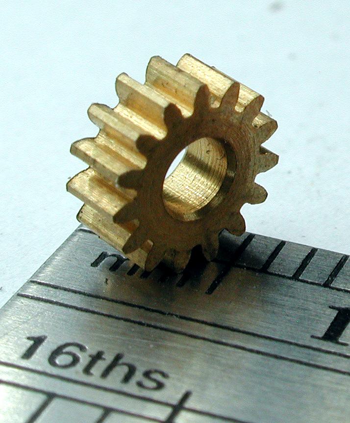 Northwest Short Line 17015-6 Spur Gear - Brass 3/32" Bore (.0937") -- 15 Teeth, 0.24 Outside Diameter, All Scales