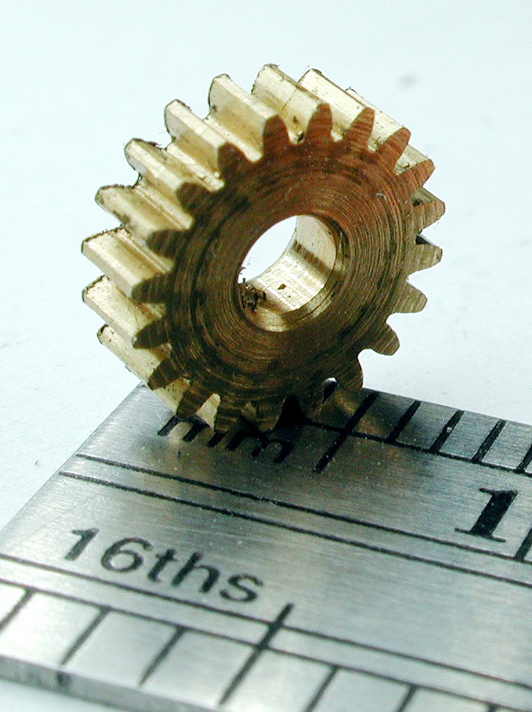 Northwest Short Line 17020-6 Spur Gear - Brass 3/32" Bore (.0937") -- 20 Teeth, 0.306 Outside Diameter, All Scales