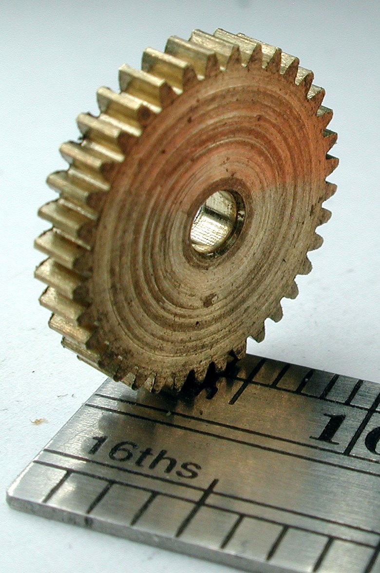 Northwest Short Line 17036-6 Spur Gear - Brass 3/32" Bore (.0937") -- 36 Teeth, 0.527 Outside Diameter, All Scales