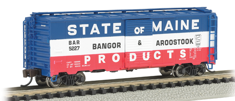 Bachmann 17056 Bangor & Aroostook (Red, White & Blue) - AAR 40' Steel Box Car, N Scale