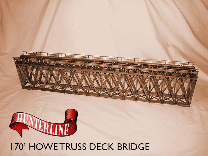 HunterLine 170' Howe Truss Deck Bridge Kit, HO