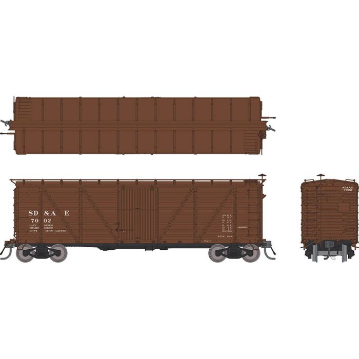 Rapido 171052A B-50-16 Boxcar: San Diego & Arizona Eastern - As Built w/ Viking Roof: Single, HO