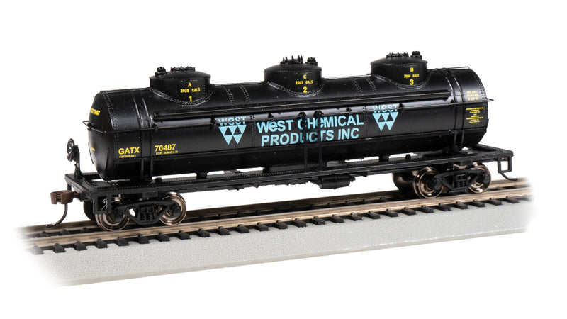 Bachmann 17116 40' THREE-DOME TANK CAR - WEST CHEMICAL PRODUCTS