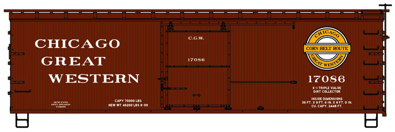 Accurail 1715 36' Double Sheath Wood Boxcar, Chicago Great Western Built 1909, HO