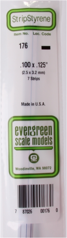 Evergreen Scale 176 .100 X .125 STRIPS