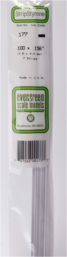 Evergreen Scale 177 .100 X .156 STRIPS