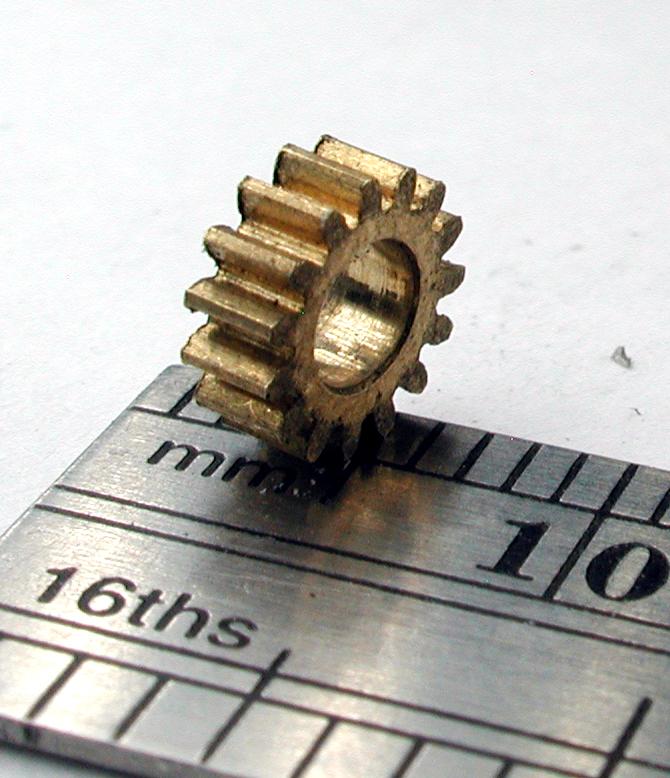 Northwest Short Line 17715-6 Spur Gear - Brass 3.0mm Bore (.118") -- 15 Teeth, .024 Outside Diameter, All Scales