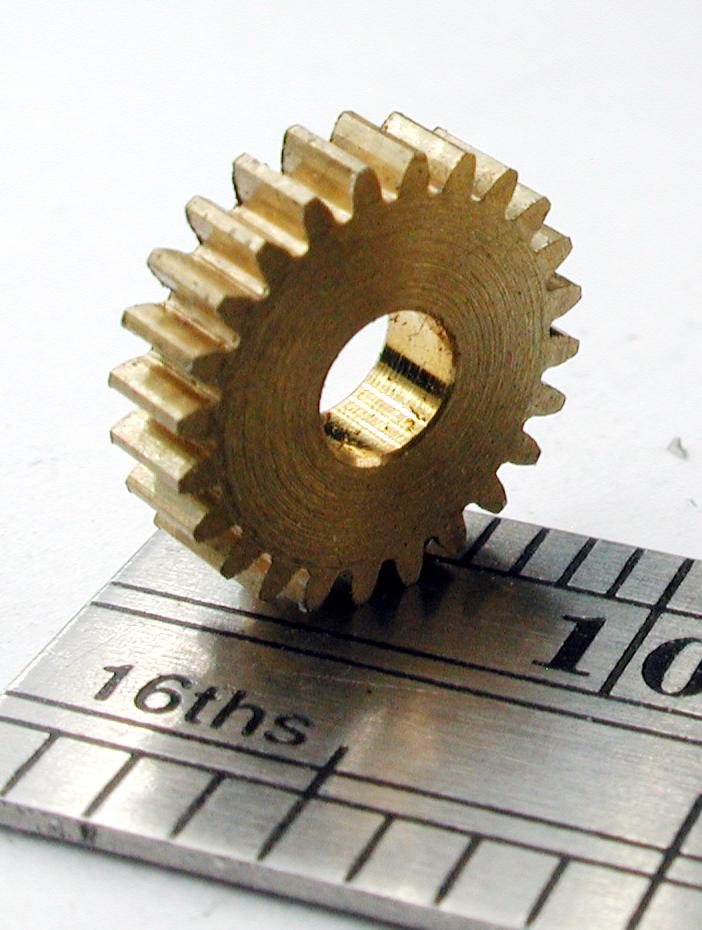 Northwest Short Line 17724-6 Spur/Worm Gear - Brass 3.0mm Bore (.118") -- 24 Teeth, 0.361 Outside Diameter, All Scales