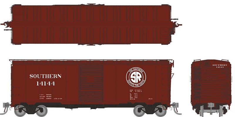 PREORDER Rapido 180003 HO 1937 AAR 40' Boxcar - Square corner: Southern: 6-Pack